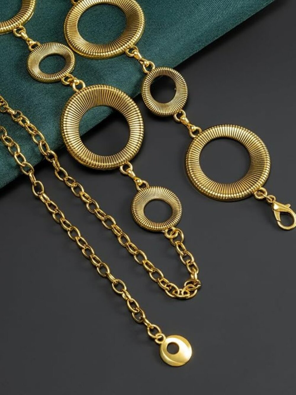NEW! RETRO INSPIRED CHUNKY METAL CHAIN BELT OSFM